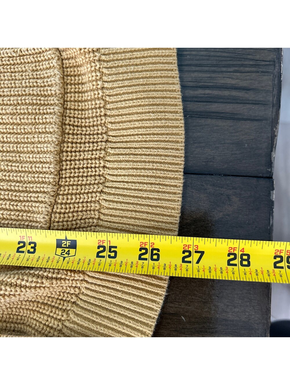 LOFT Mustard Chunky Knit Cardigan Sweater Women's L Cotton Blend Cottage Granny - Picture 6 of 7